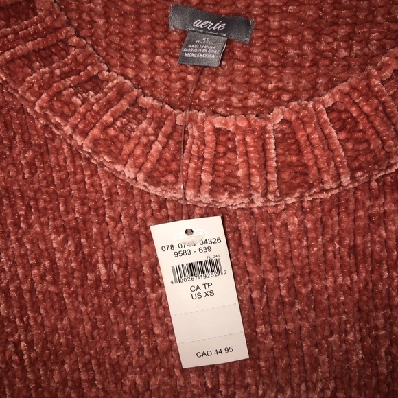 Coral pink velvet knit sweater - Picture 3 of 3